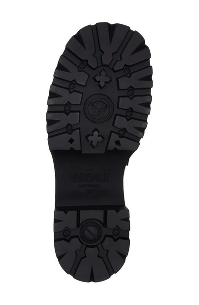 Shop Versace Medusa Lug Sole Penny Loafer In Black