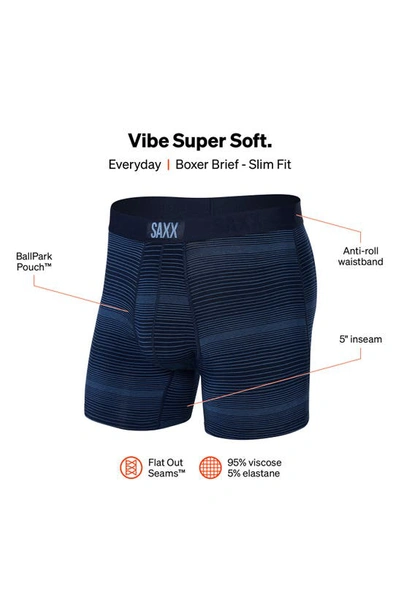 Shop Saxx Vibe Super Soft Slim Fit Boxer Briefs In Variegated Stripe- Martme