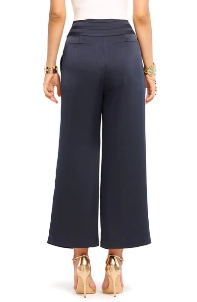 Shop Ramy Brook Joss Crop Satin Pants In Navy