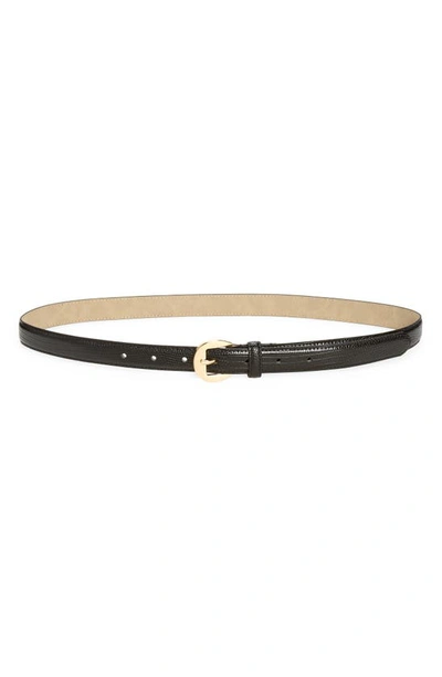 Shop Nordstrom Aubrey Lizard Embossed Belt In Black