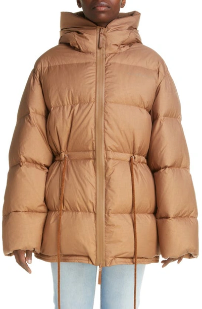 Shop Acne Studios Orsa Recycled Nylon Ripstop Down Puffer Jacket In Toffee Brown