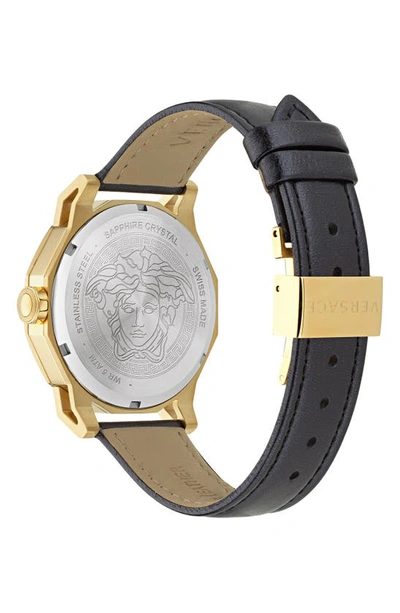 Shop Versace Medusa Deco Leather Strap Watch, 38mm In Ip Yellow Gold