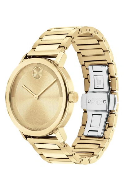 Movado Men's Bold Evolution 2.0 Swiss Quartz Ionic Plated Light Gold-tone 2 Steel Watch 40mm In Gold