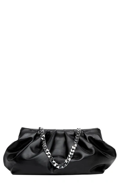 Shop Liselle Kiss Julie Leather Clutch In Black Smooth