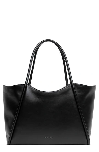 Shop Liselle Kiss Joyce Leather Tote In Black Smooth
