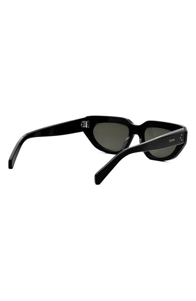 Shop Celine Bold 3 Dots Geometric Sunglasses In Shiny Black / Smoke