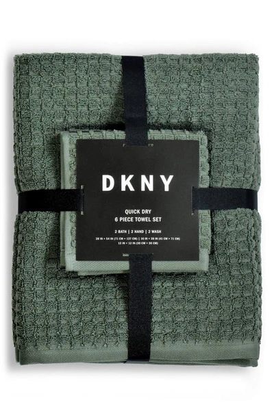 Dkny Quick Dry 6 Pieces Towel Set In Moss