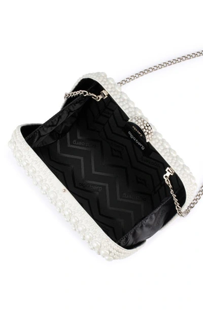 Olga Berg Ari Hotfix Imitation Pearl Clutch In White