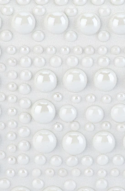Olga Berg Ari Hotfix Imitation Pearl Clutch In White