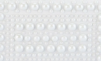 Shop Olga Berg Ari Hotfix Imitation Pearl Clutch In White