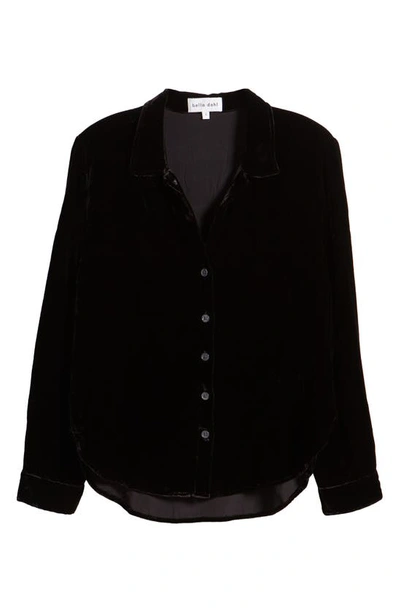 Bella Dahl Split Neck Button Blouse In Black