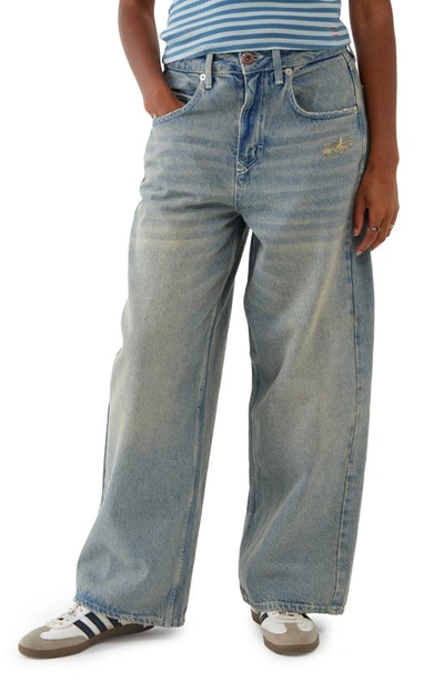 Bdg Urban Outfitters Jaya Baggy Low Rise Wide Leg Jeans In Light Smokey Blue