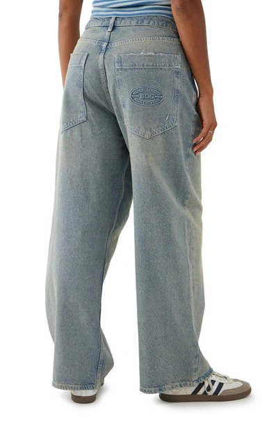 Bdg Urban Outfitters Jaya Baggy Low Rise Wide Leg Jeans In Light Smokey Blue