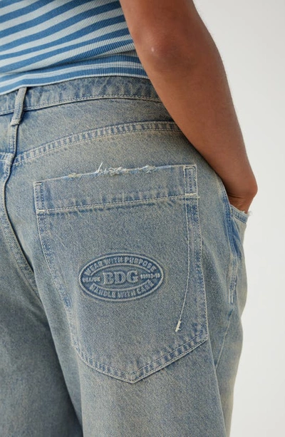 Bdg Urban Outfitters Jaya Baggy Low Rise Wide Leg Jeans In Light Smokey Blue