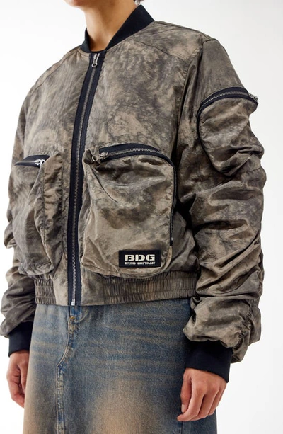 Bdg Urban Outfitters Utility Nylon Bomber Jacket In Dark Grey