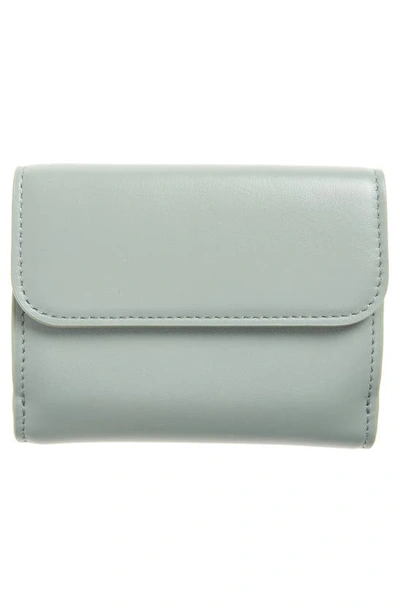 Shop Chloé Small Sense Leather Trifold Wallet In Bay Green 38u