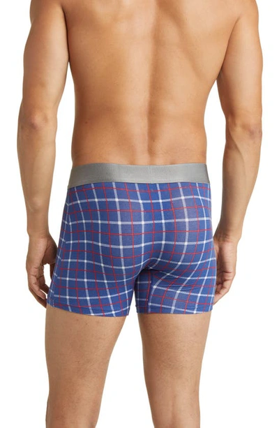 Shop Tommy John 4-inch Cool Cotton Boxer Briefs In Navy Weekend Plaid