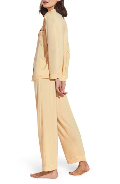 Shop Eberjey Gisele Jersey Knit Pajamas In Sunrise/ Ivory