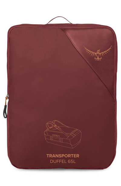 Shop Osprey Transporter 65 Duffle Backpack In Red Mountain