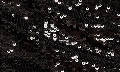 Shop Ramy Brook Maggie Sequin & Fishnet Long Sleeve Minidress In Black Sequin Rhinestone Mesh