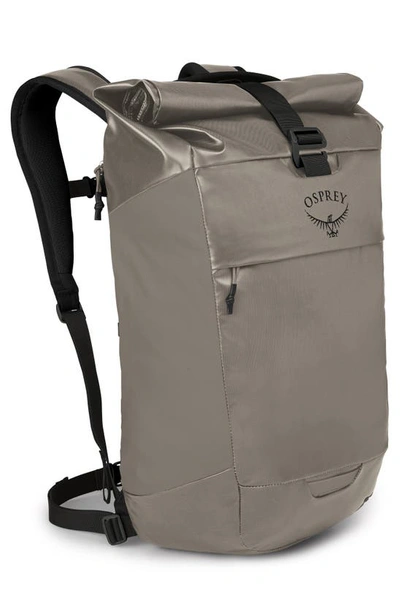 Osprey Transporter Roll Top Backpack In Tan Concrete