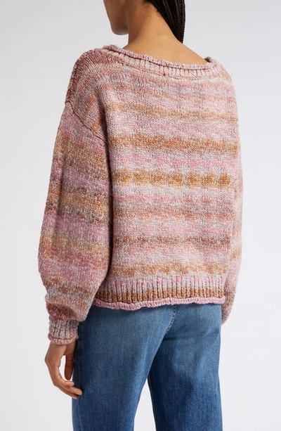 Shop Ramy Brook Sage Stripe Sweater In Pink Combo Spacedye