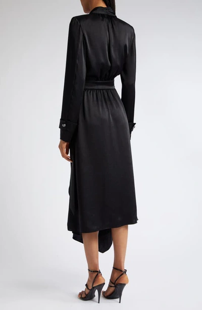 Shop Ramy Brook Hannah Long Sleeve Asymmetric Wrap Dress In Black