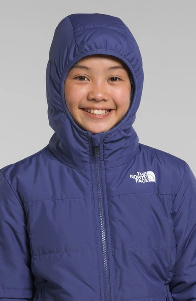 Shop The North Face Kids' Mossbud Reversible Water Repellent Parka In Cave Blue