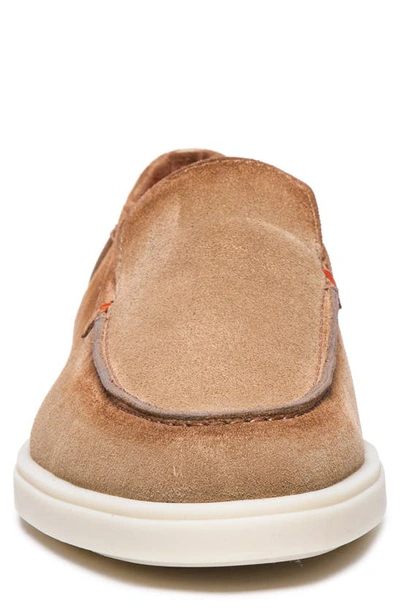 Santoni Suede Slip-on Loafers In Light Brown