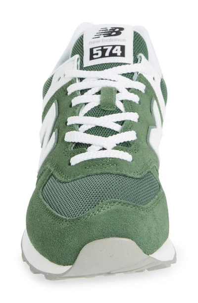 Shop New Balance Gender Inclusive 574 Sneaker In Alpine Green/ White