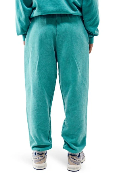 Shop Iets Frans Logo Embroidery Cotton Blend Fleece Joggers In Turquoise