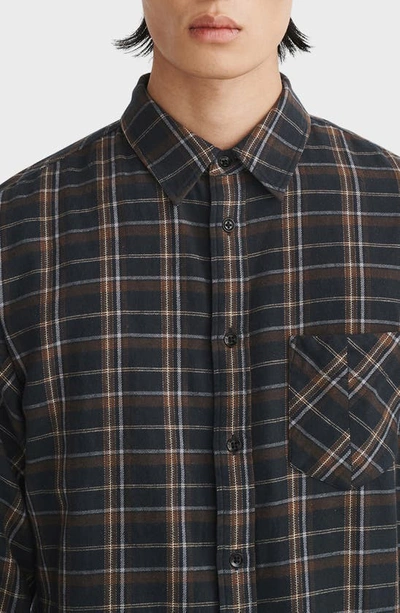 Shop Rag & Bone Fit 2 Plaid Cotton Button-up Shirt In Blackpld