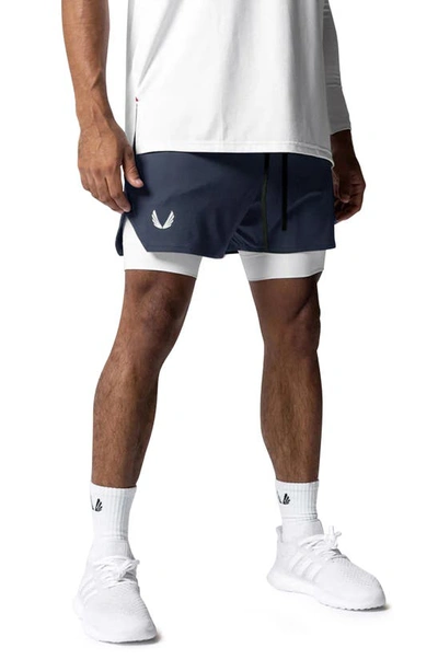 Shop Asrv Silver-lite™ 2.0 Performande Liner Shorts In Navy Wings/ White