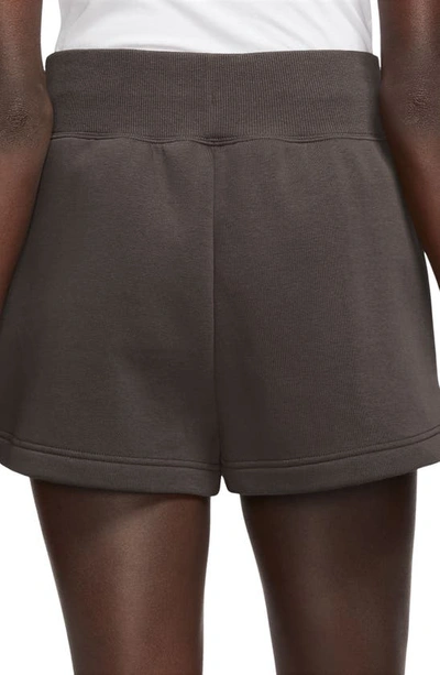 Shop Nike Phoenix Fleece Knit Shorts In Baroque Brown/ Sail