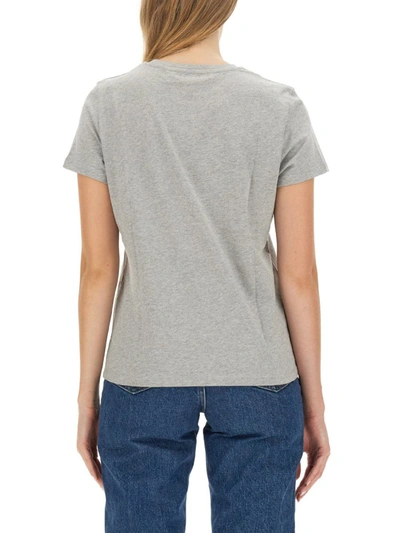 Shop Apc A.p.c. T-shirt With Logo In Grey