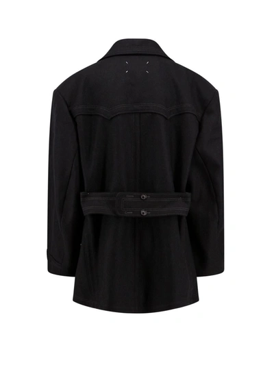 Shop Maison Margiela Coat In Black