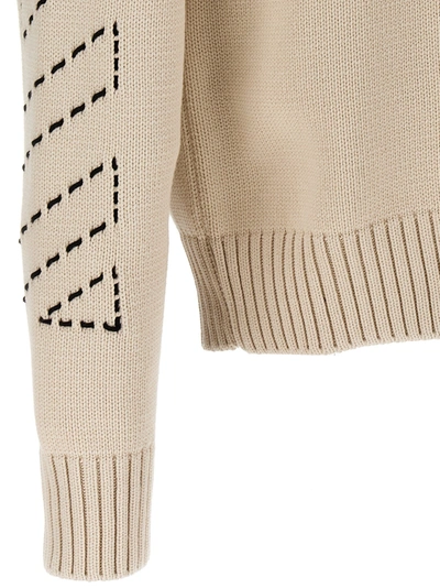 Shop Off-white Stitch Arrow Diags Sweater, Cardigans White/black
