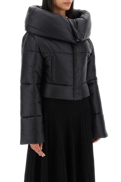 Shop Alaïa Alaia Cowl Collar Puffer Jacket In Black
