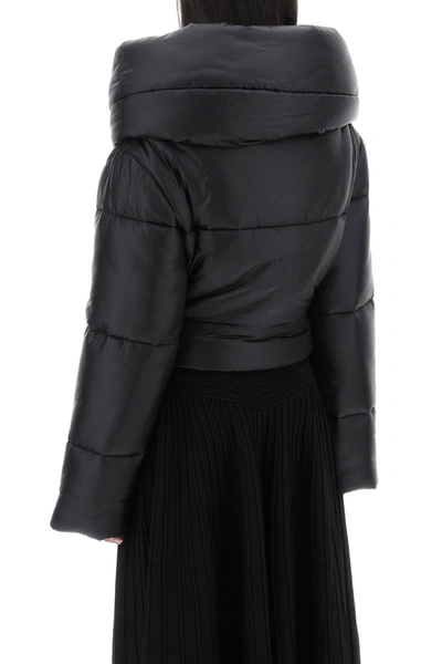 Shop Alaïa Alaia Cowl Collar Puffer Jacket In Black
