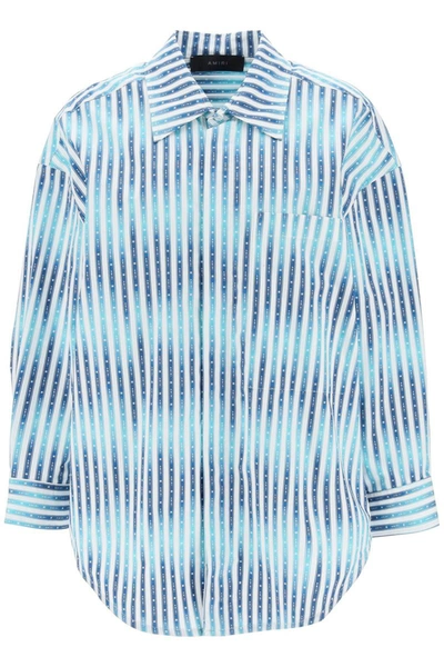 Shop Amiri Oversized Striped Shirt In Multicolor