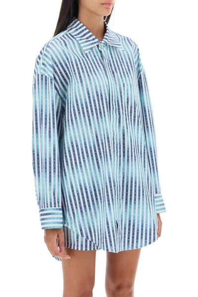 Shop Amiri Oversized Striped Shirt In Multicolor