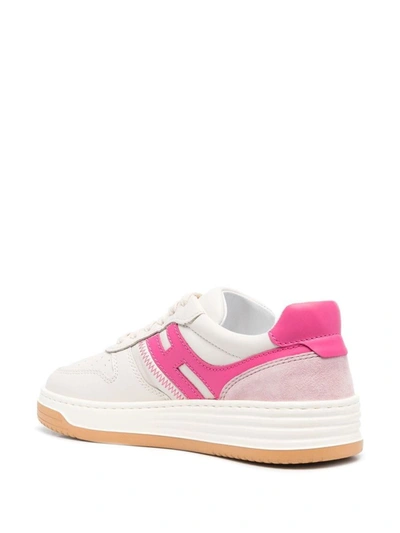 Shop Hogan Logo-patch Sneakers In Pink