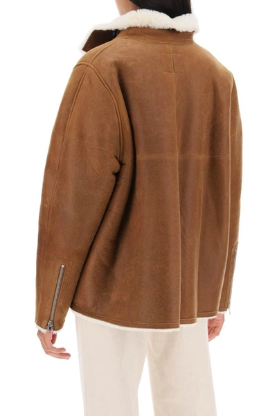 Shop Isabel Marant 'abeliki' Shearling Jacket In Brown