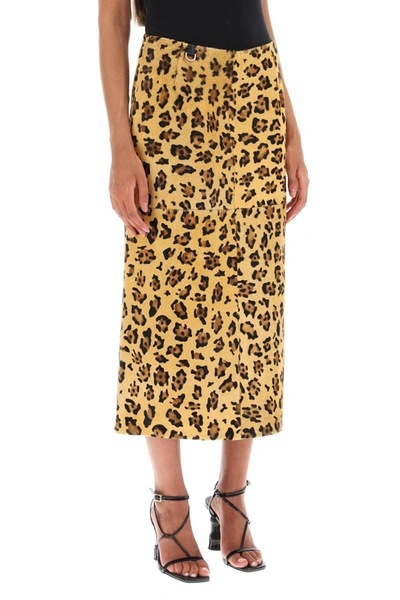 Shop Saks Potts 'carolyn' Midi Skirt In Leopard Ponyskin In Multicolor