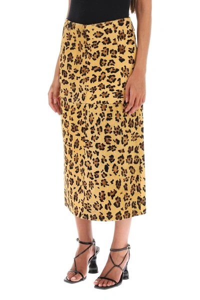 Shop Saks Potts 'carolyn' Midi Skirt In Leopard Ponyskin In Multicolor