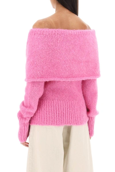Shop Saks Potts 'skylar' Off-shoulder Sweater In Fuchsia