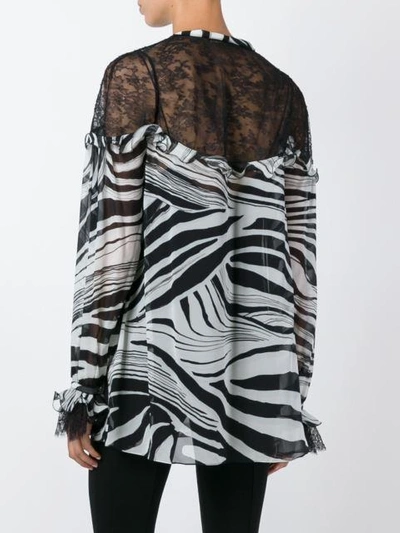 Shop Roberto Cavalli Zebra Print Blouse - Black