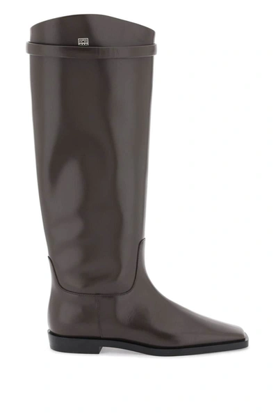 Shop Totême Toteme Leather Riding Boot In Brown