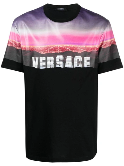 Shop Versace Hills T-shirt In Black
