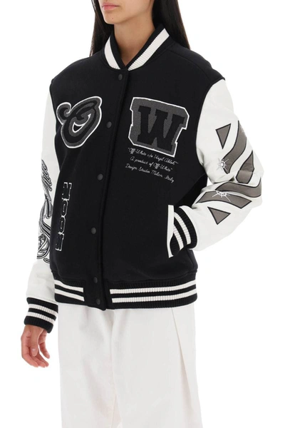 Shop Off-white Meteor Varsity Bomber Jacket In Multicolor